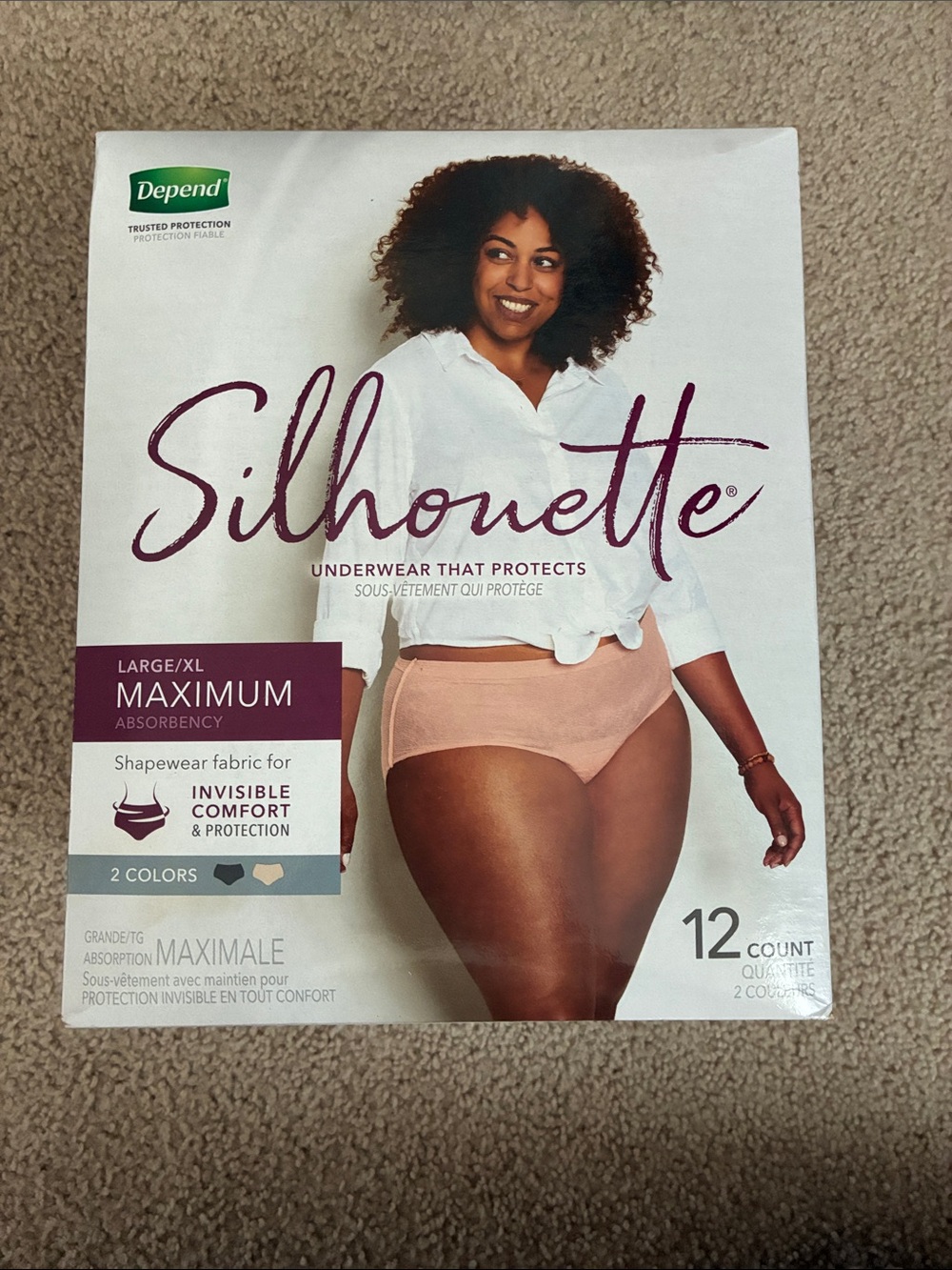 Depend Silhouette Incontinence Underwear for Women Large/XL- 12 Count. New